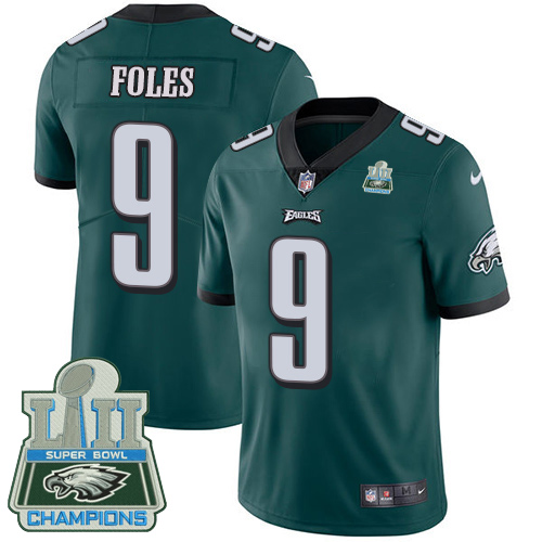 Nike Eagles #9 Nick Foles Midnight Green Team Color Super Bowl LII Champions Youth Stitched NFL Vapor Untouchable Limited Jersey